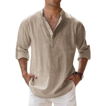 Cotton Linen Casual Long Sleeve Shirt