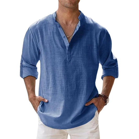 Cotton Linen Casual Long Sleeve Shirt